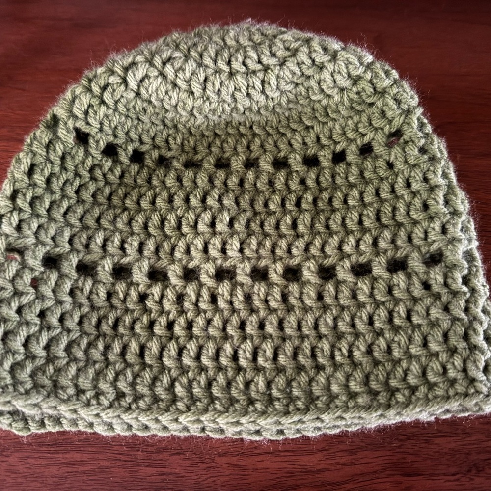 Handmade Green Crochet Beanie💚